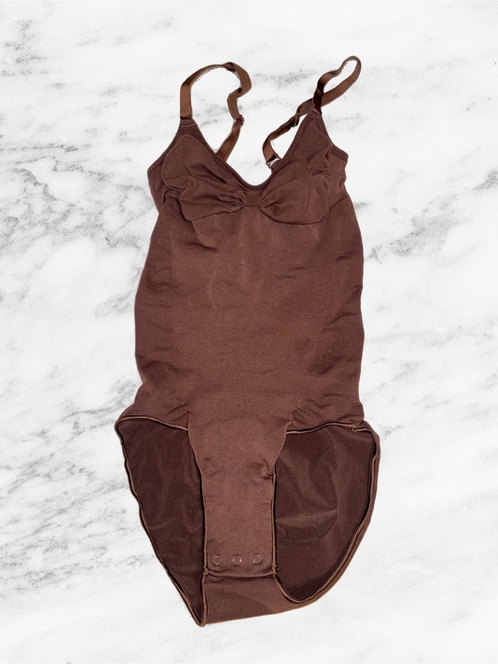 SKIMS Chocolate Brown Seamless Shapewear Top